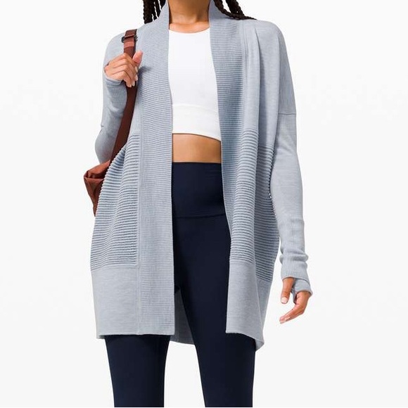 lululemon athletica Sweaters - Lululemon Cardigan Sweater “Sit In Lotus Wrap II”
Heathered Chambray